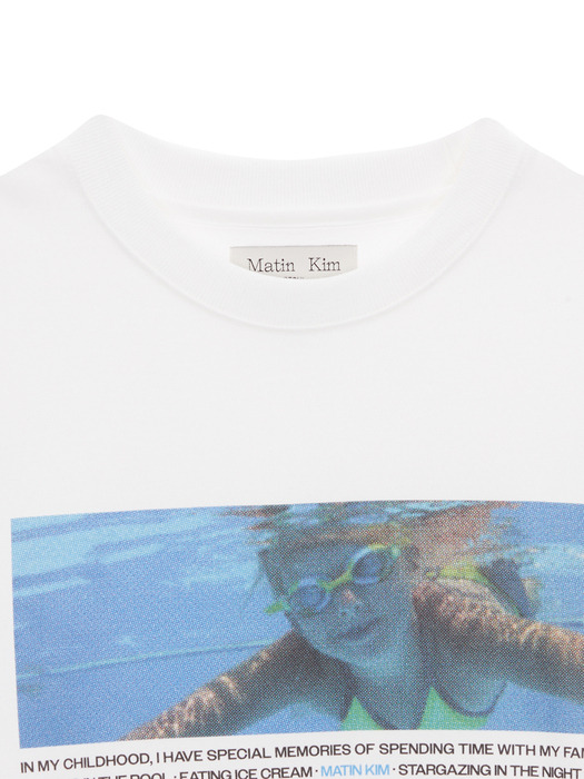 SWIMMING PRINTING TOP IN WHITE