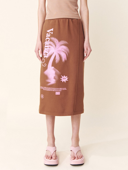 Palm Tree Skirt Brown