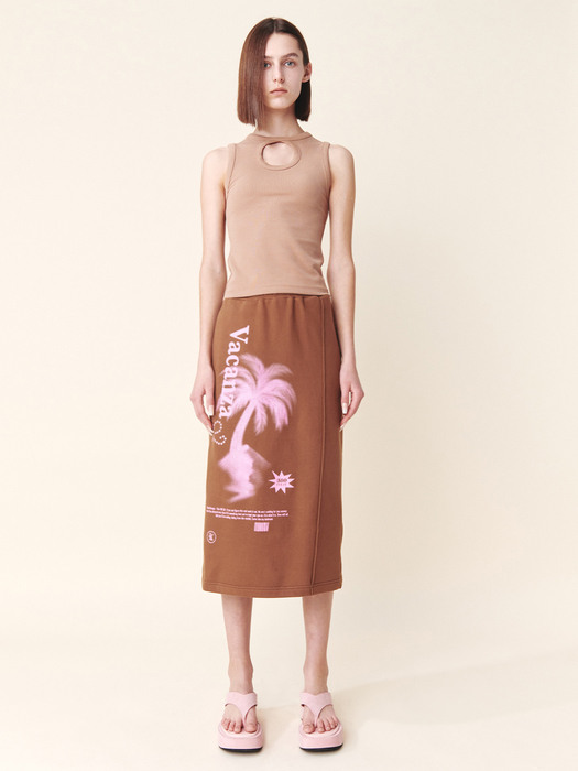 Palm Tree Skirt Brown