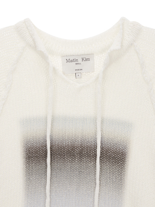FOGGY PRINTING KNIT PULLOVER IN IVORY