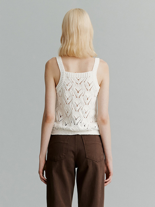 Crochet Sleeveless Knit(Ivory)