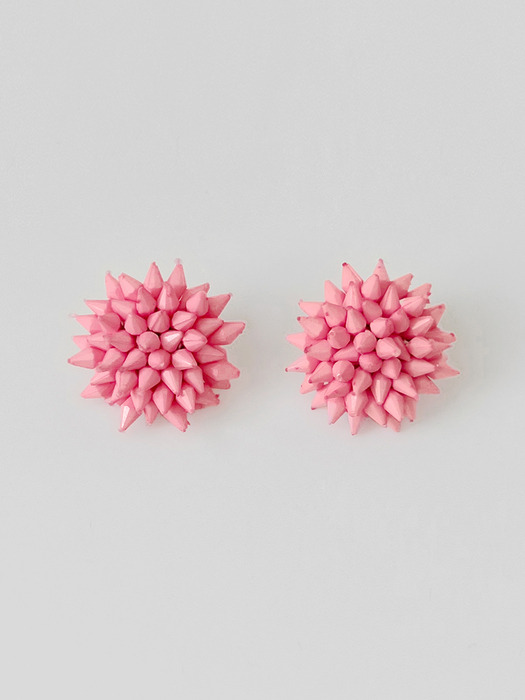 poping flower earrings (PINK)