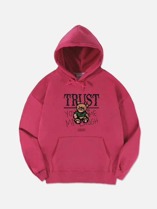 Trust bear Over fit Hoodie AHP1008 (Pink)