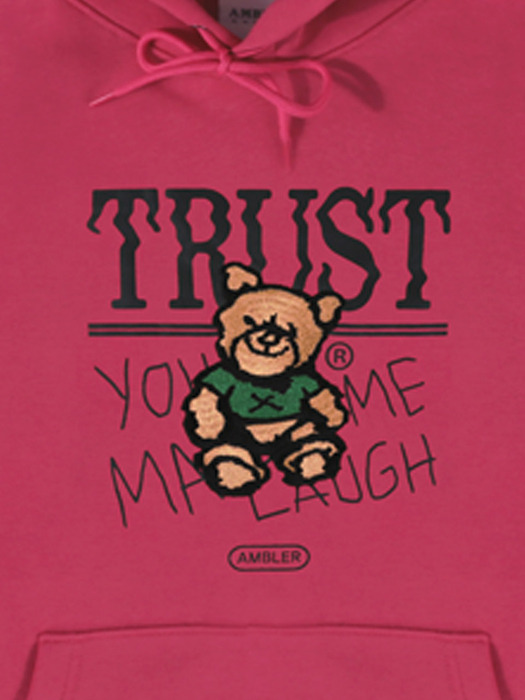Trust bear Over fit Hoodie AHP1008 (Pink)