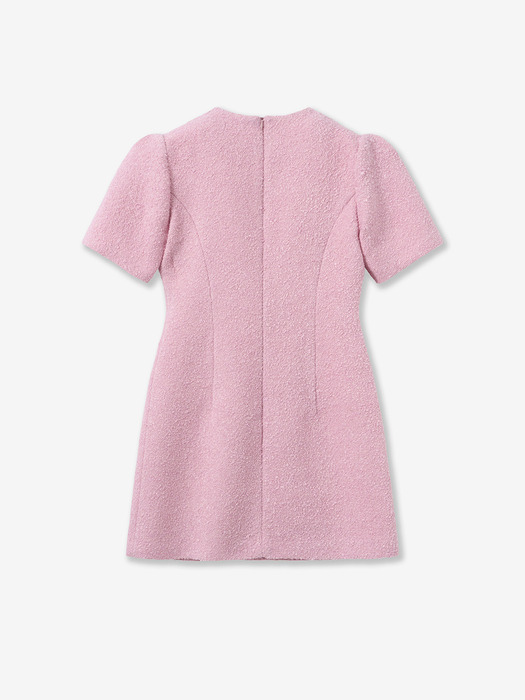 puff tweed mini dress_pink