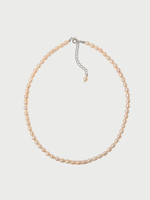 Peach Pearl Necklace (Silver925)