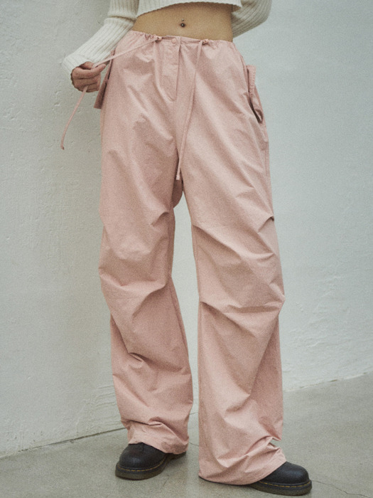 Pin Tuck Parachute Trousers_CTB502(Salmon Pink)