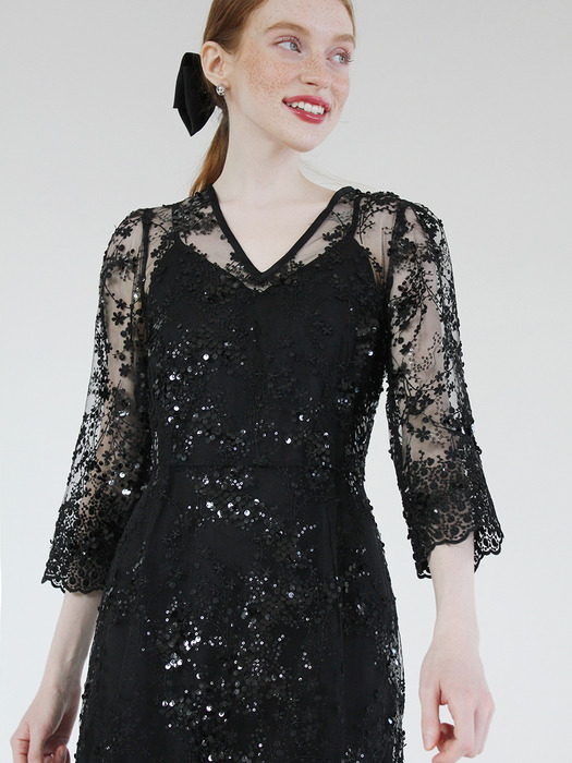 Twilight sequin dress (Black)