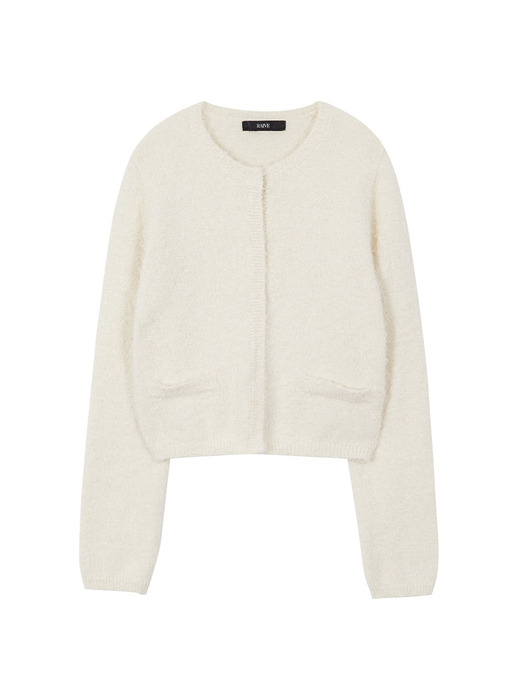 Hook Knit Cardigan in Ivory VK3WD260-03