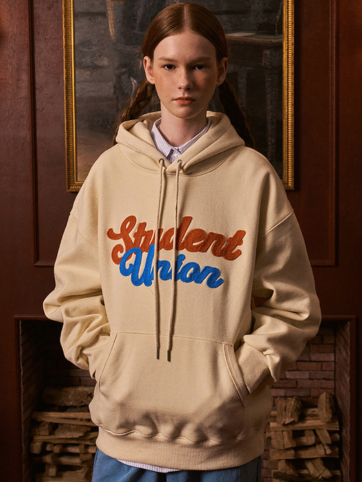 Vintage college hoody_cream