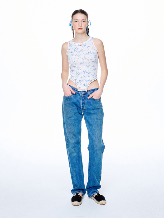 BODY SUIT DETAIL SLEEVELESS TOP FLORAL_BLUE