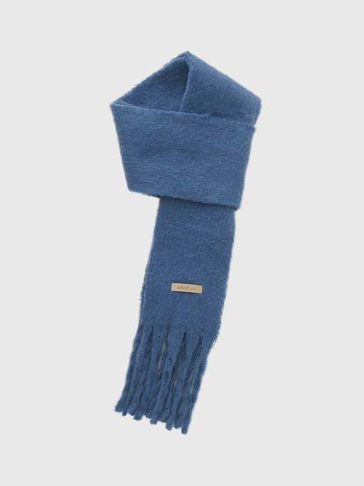 Soft basic mini long muffler - blue