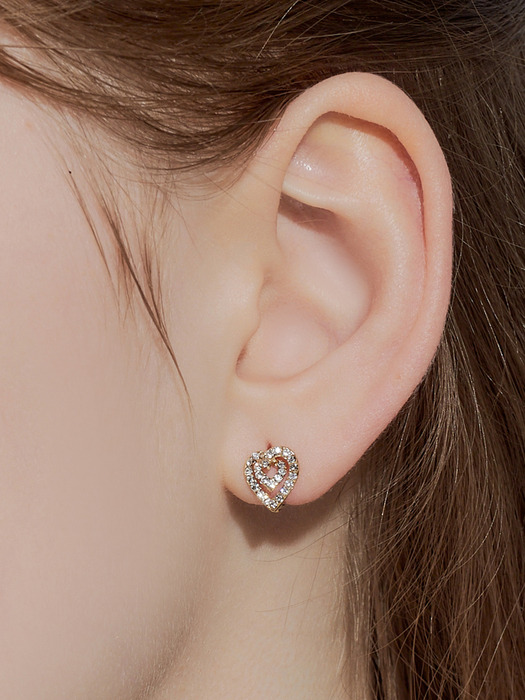 twinkle rose heart earring