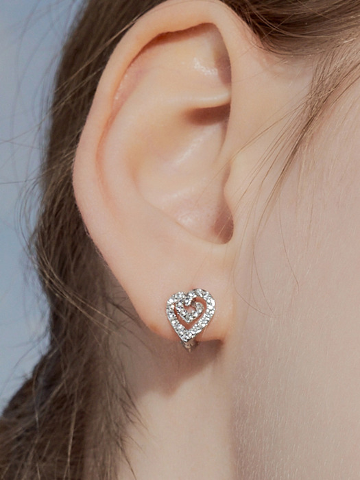 twinkle rose heart earring