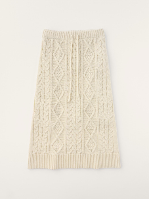 Caroline Vintage Knit-Skirt (Ivory)