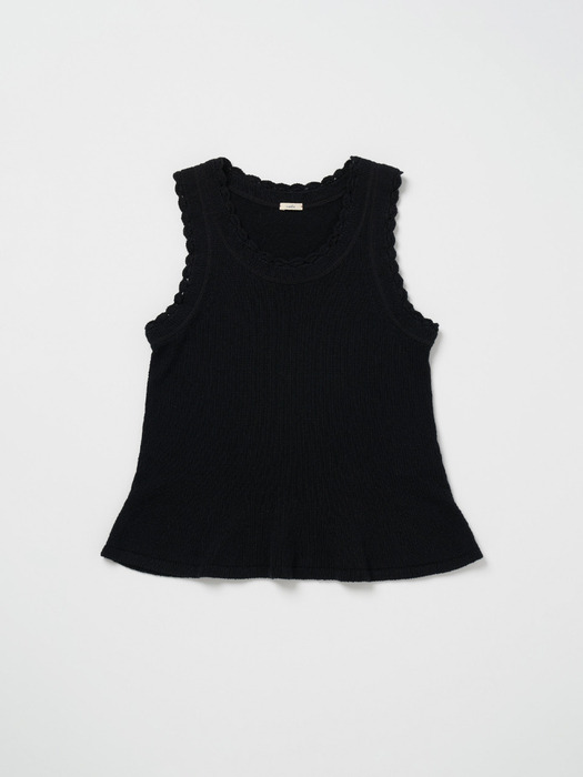 Via Jade lace knit top (Black)