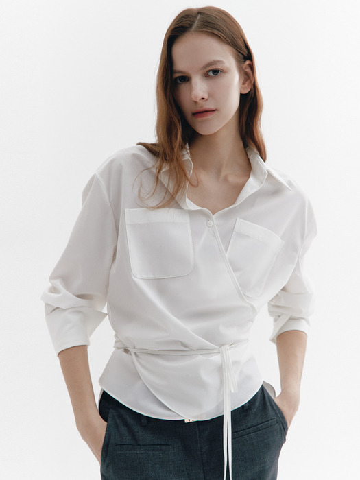 String-up Wrap Shirts OFF WHITE