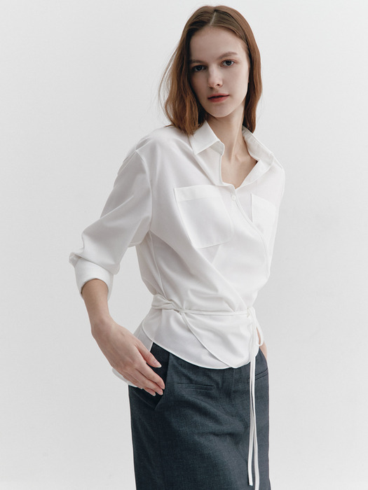 String-up Wrap Shirts OFF WHITE