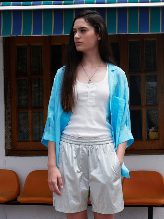 The First SILK Shirt Blue_ F232ST03