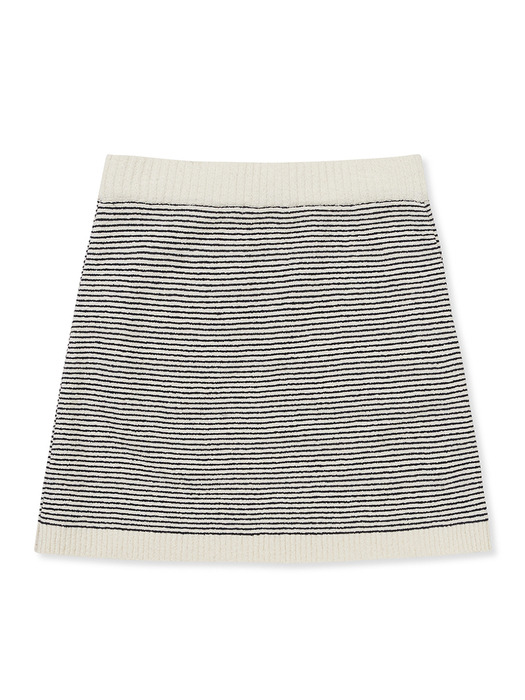[24SS clove] Fluffy Boucle Stripe Skirt (Ivory)