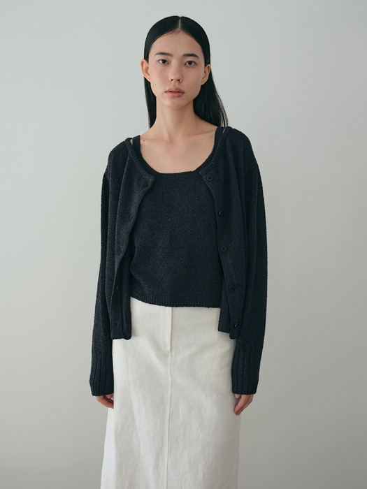 seed knit top (navy)
