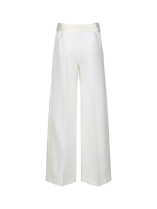 SATIN DETAIL SUIT TROUSERS_IVORY