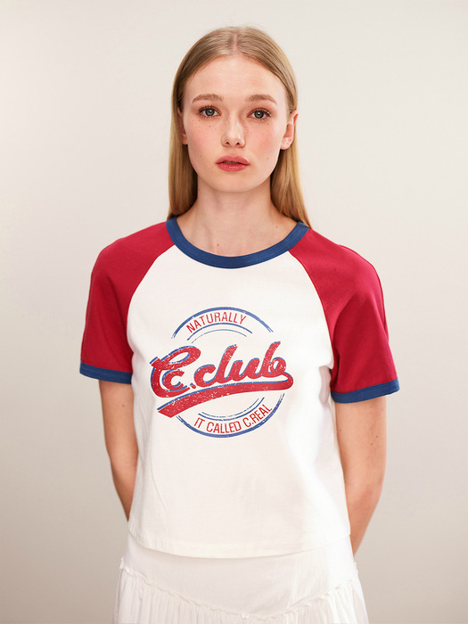 컬러 블록 레글런 티셔츠 WH_C242PSM711