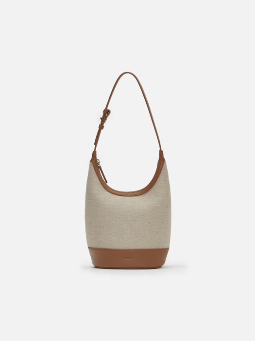 Mini Around hobo bag Jute Creamy tan