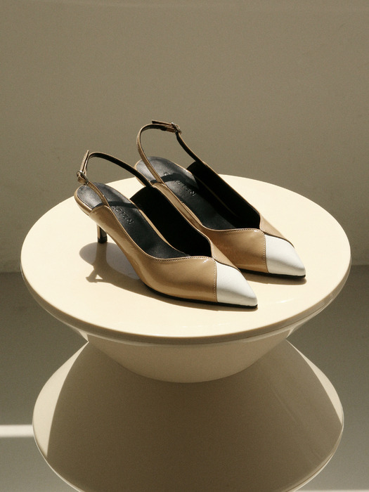 Odette two tone sling back shoes_CB0129(2colors)