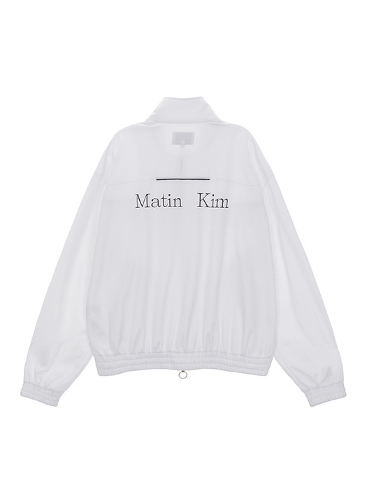 BACK LOGO POINT TRACK JUMPER IN WHITE