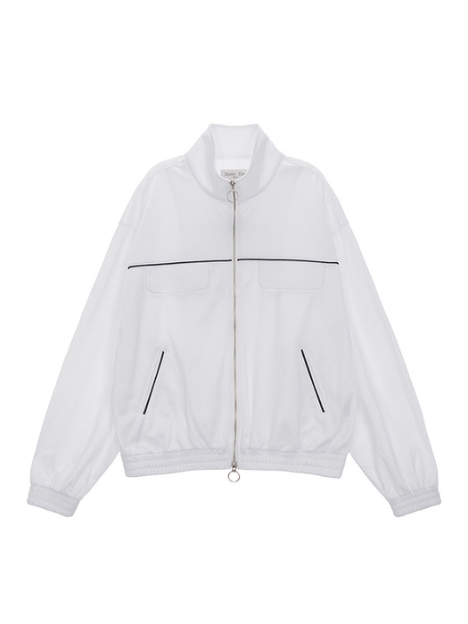 BACK LOGO POINT TRACK JUMPER IN WHITE