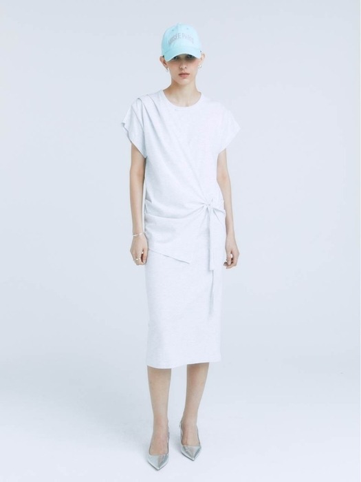 MARTINELLI Draped Layered Jersey Dress_M.Gray