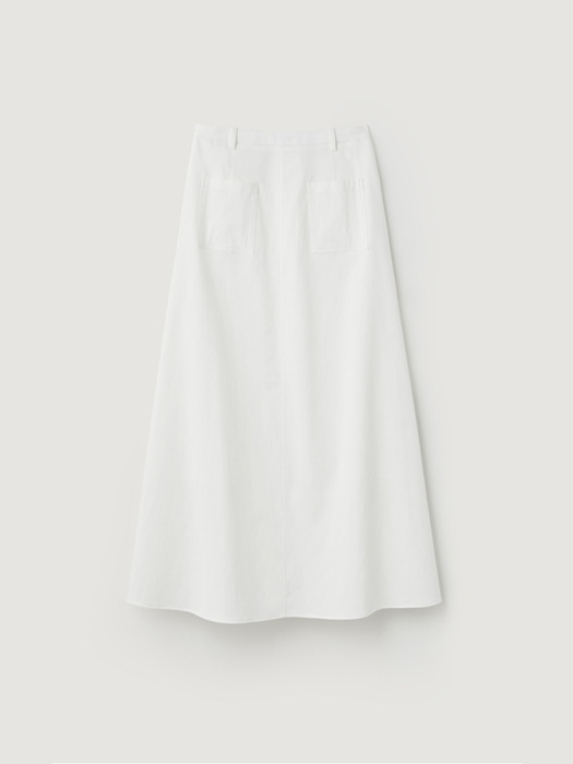 Cutting line flare skirt - White