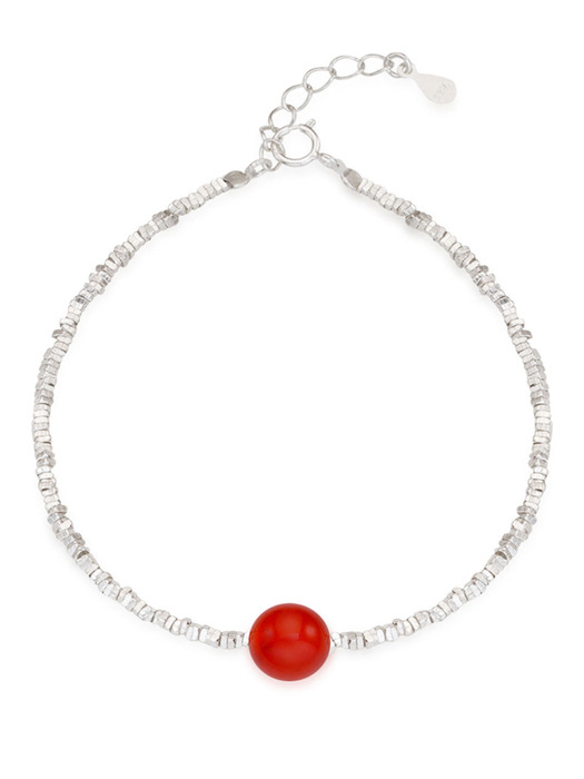 [silver925] red ball mini grain bracelet