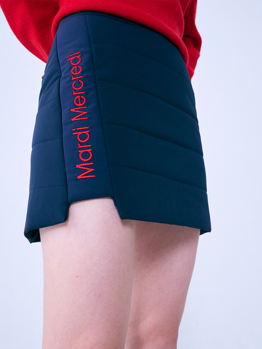 PADDED MINI SKIRT_NAVY RED