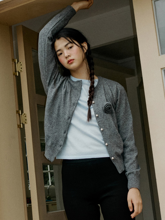 [cashmere] rose knit cardigan 202 (gray)