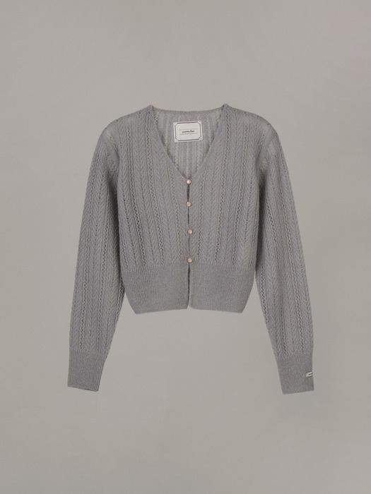 ALPACA VINTAGE CARDIGAN_ASH GRAY