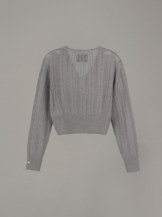 ALPACA VINTAGE CARDIGAN_ASH GRAY