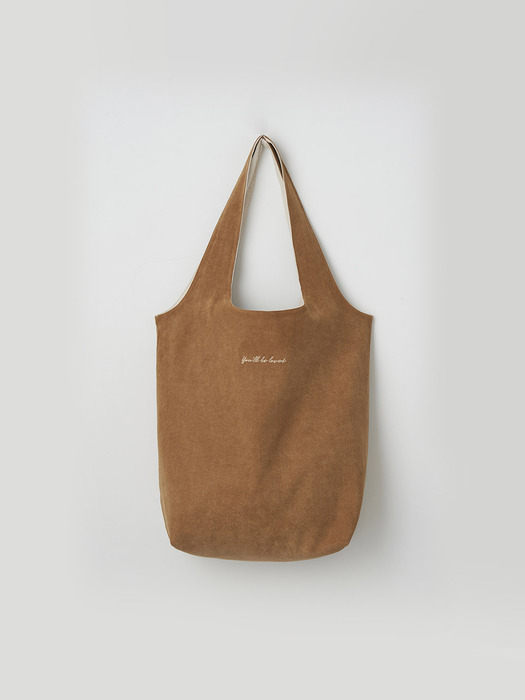 suede reversible bag - camel