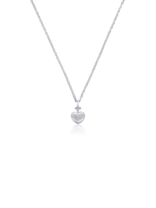 [단독][Silver 925] NC034 Matte Mini Heart Necklace