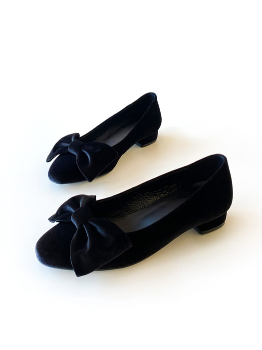 Camelie velvet ribbon flat_Black 2cm ODR220240