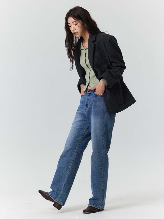 Sage Straight Denim Pants - Blue