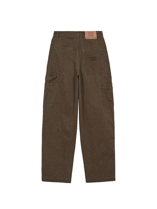 WASHED WORK CURVE PANTS_khaki