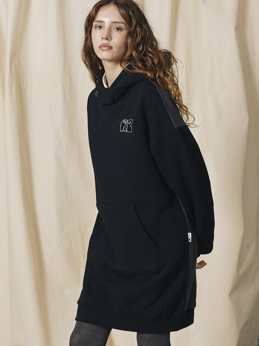 Soft Warm Hood Dress_Black