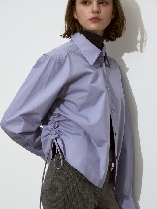 SHIRRING CROP SHIRT_2color/ LAVENDER