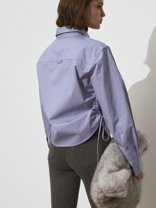 SHIRRING CROP SHIRT_2color/ LAVENDER