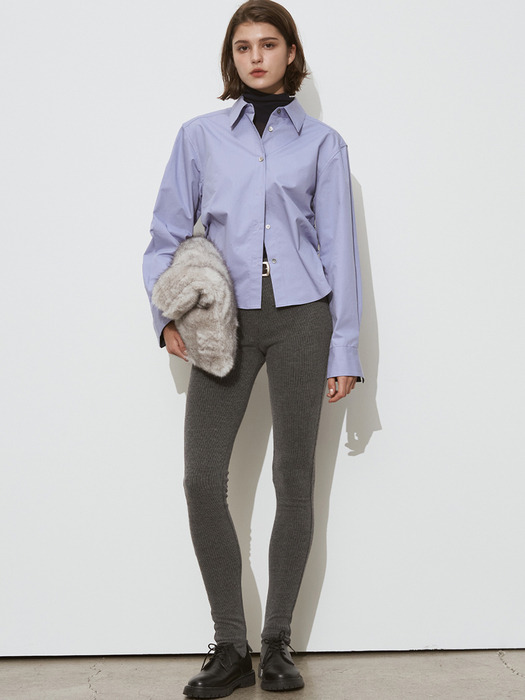 SHIRRING CROP SHIRT_2color/ LAVENDER