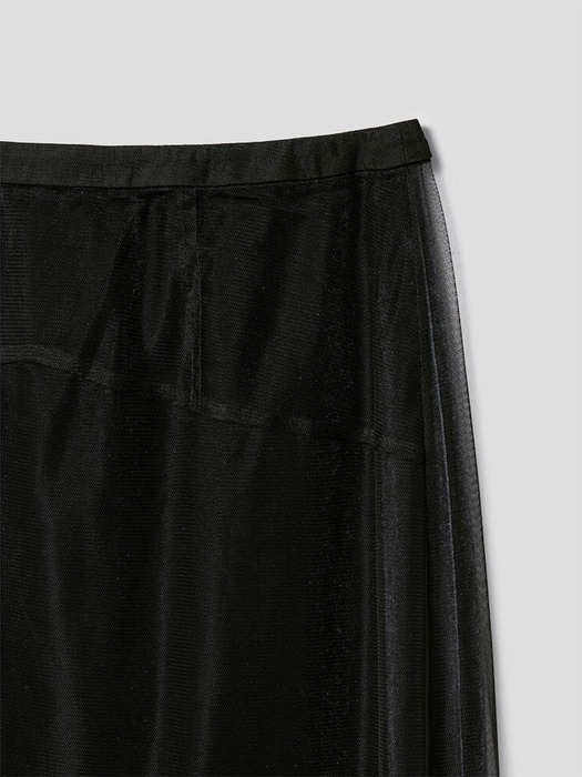 Velvet Layered Skirt  Black (KE4X27M035)