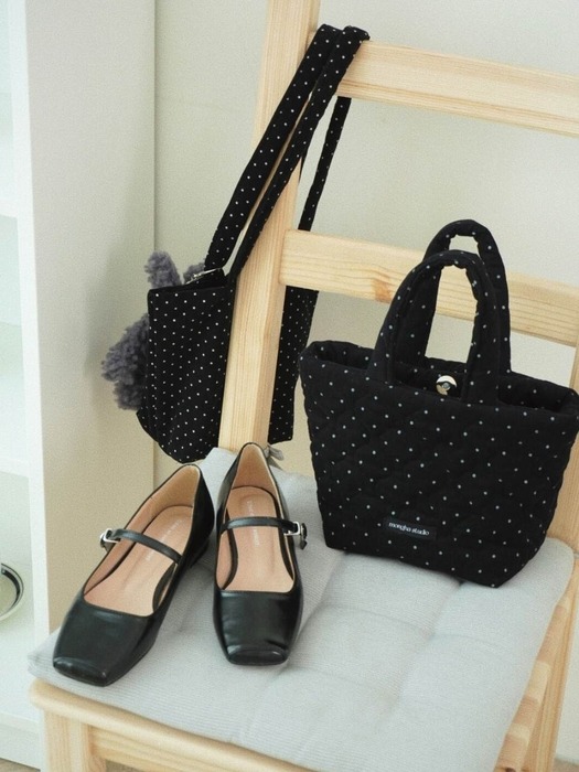 Dot tote bag_black