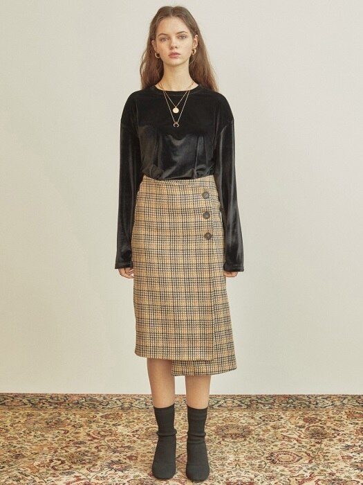 R BUTTON WRAP SKIRT_YE ?/S